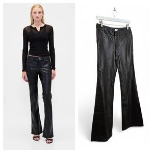 Vintage Y2K GAP Brown Leather Low Rise Bootcut Pants Women 4 Y2K Grunge